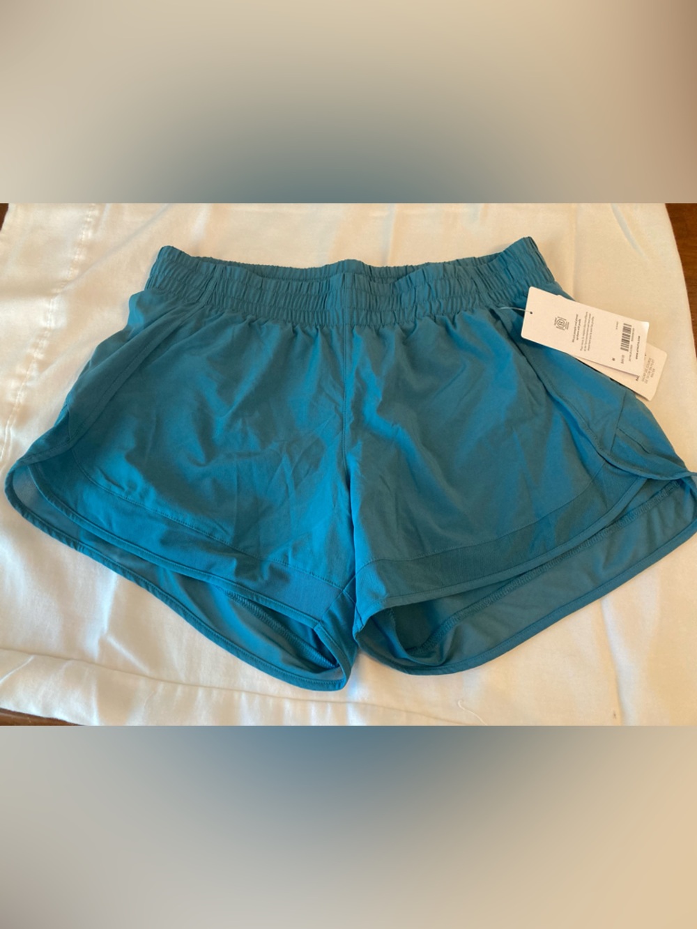 Athleta Mesh Racer Run Women Shorts 4” Teal NWT